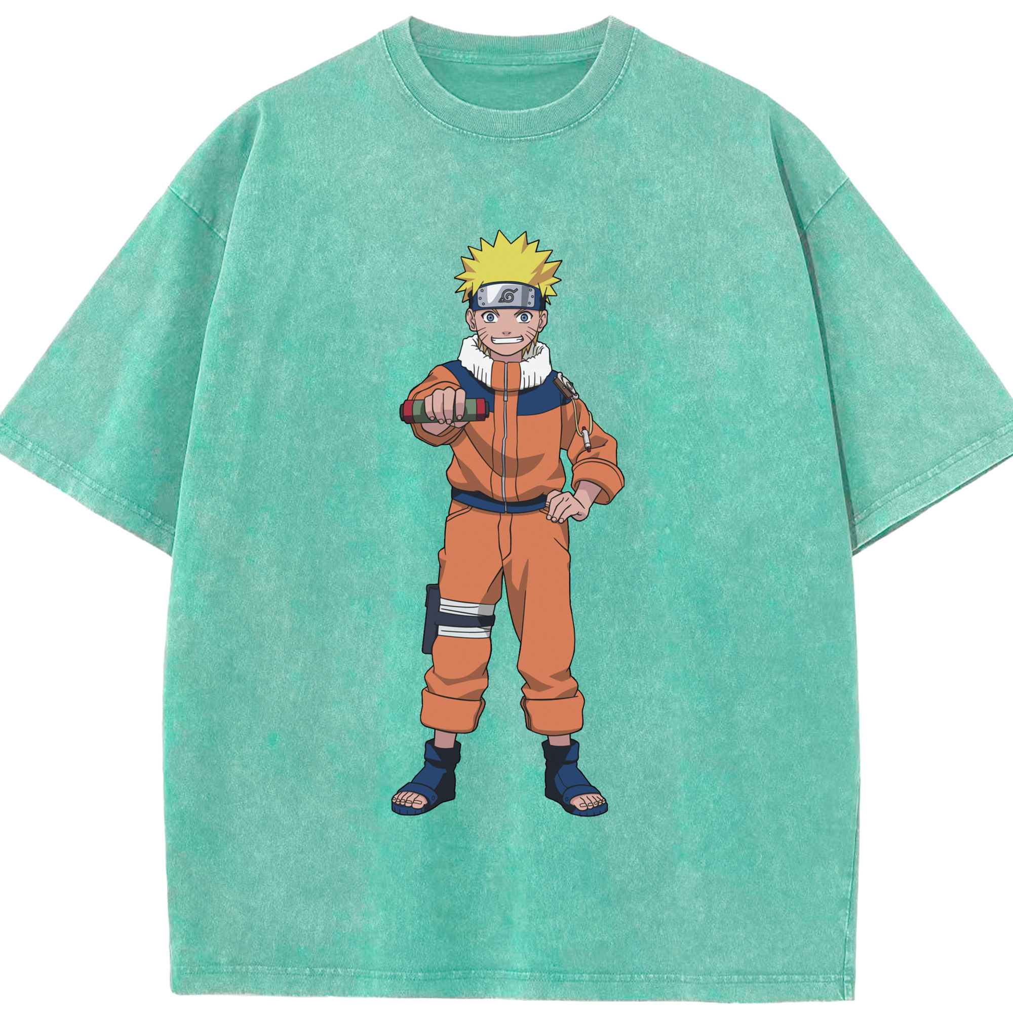 （画像用） NARUTO -ナルト- うずまき ナルト Uzumaki Naruto 綿100% ヴィンテージ風 半袖Tシャツ（フロントプリント）